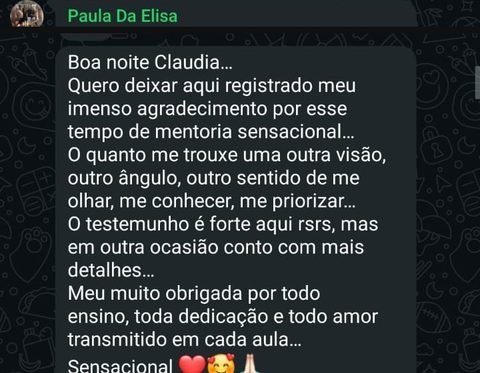 Depoimento de Paula Da Elisa